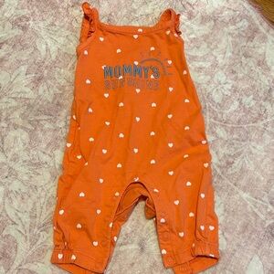 Charming Orange Heart Kids Romper